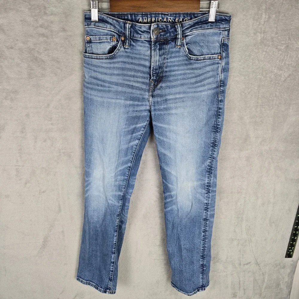 American‎ Eagle Mens Airflex+ Original Bootcut Jeans Blue 29x30 Medium Wash